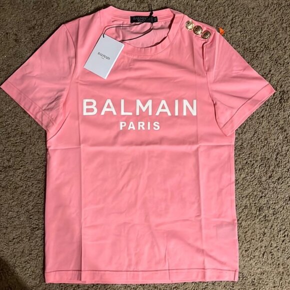 NWT BALMAIN T SHIRT XS PINK - Picture 1 of 4